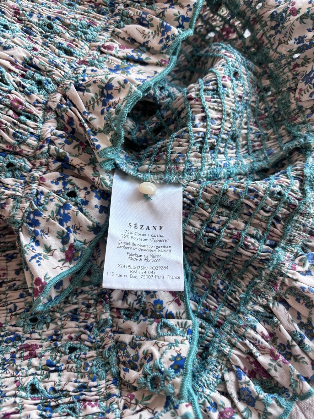 NWT Sézane Samona Blouse in Ostuni Print Size 4/36 - Picture 10 of 10